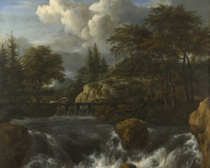 A Waterfall in a Rocky Landscape